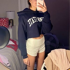 Navy Blue Penn State Cropped Hoodie